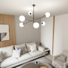Lampa wisząca LINEAR 6 BLACK/OPAL 1169/6 EMIBIG