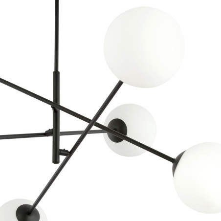 Lampa wisząca LINEAR 6 BLACK/OPAL 1169/6 EMIBIG