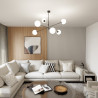 Lampa wisząca LINEAR 6 BLACK/OPAL 1169/6 EMIBIG