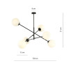 Lampa wisząca LINEAR 6 BLACK/OPAL 1169/6 EMIBIG