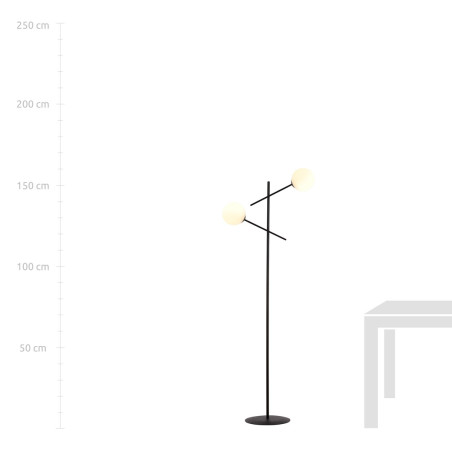 Lampa podłogowa LINEAR LP2 BLACK/OPAL 1169/LP2 EMIBIG