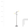 Lampa podłogowa LINEAR LP2 BLACK/OPAL 1169/LP2 EMIBIG