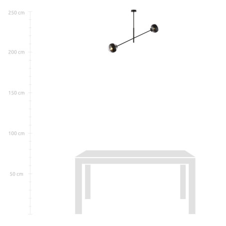 Lampa wisząca LINEAR 2 BLACK/STRIPE 1168/2 EMIBIG