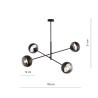 Lampa wisząca LINEAR 4 BLACK/STRIPE 1168/4 EMIBIG