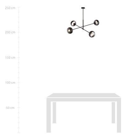 Lampa wisząca LINEAR 4 BLACK/STRIPE 1168/4 EMIBIG