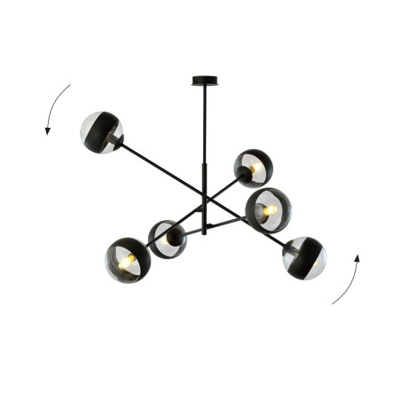 Lampa wisząca LINEAR 6 BLACK/STRIPE 1168/6 EMIBIG