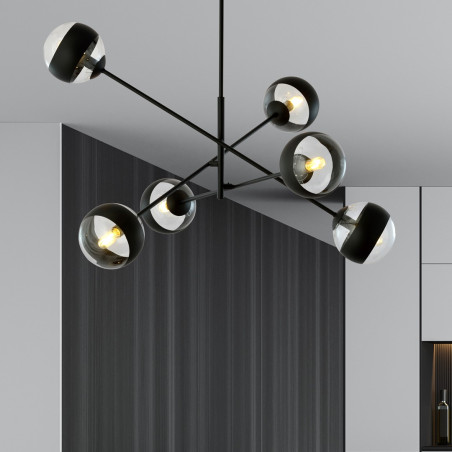 Lampa wisząca LINEAR 6 BLACK/STRIPE 1168/6 EMIBIG