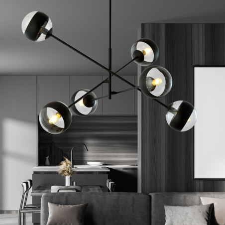 Lampa wisząca LINEAR 6 BLACK/STRIPE 1168/6 EMIBIG
