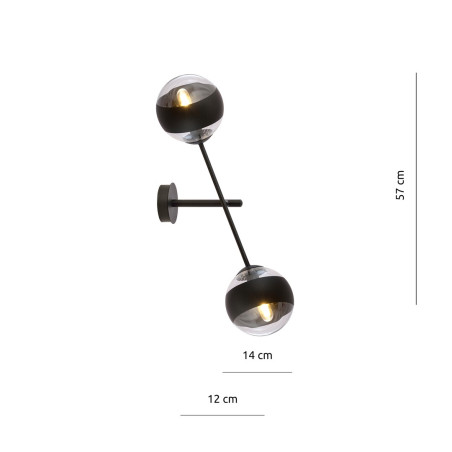 Kinkiet LINEAR K2 BLACK/STRIPE 1168/K2 EMIBIG