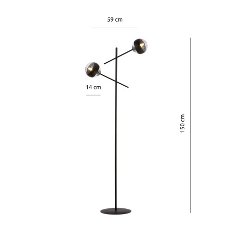 Lampa podłogowa LINEAR LP2 BLACK/STRIPE 1168/LP2 EMIBIG