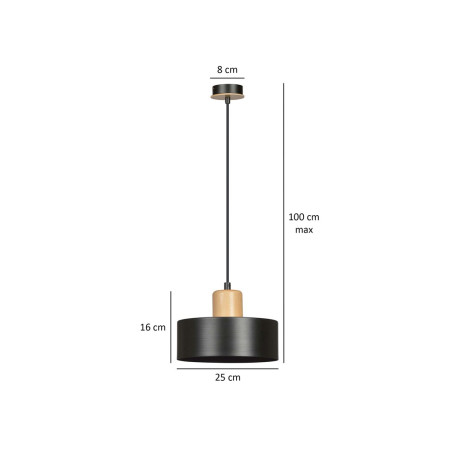 Lampa wisząca  TORIN 1 BLACK 1046/1 EMIBIG