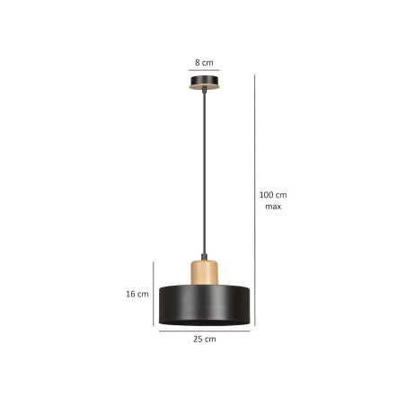 Lampa wisząca  TORIN 1 BLACK 1046/1 EMIBIG