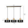 Lampa wisząca  TORIN 3 BLACK 1046/3 EMIBIG