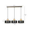 Lampa wisząca  TORIN 3 BLACK 1046/3 EMIBIG