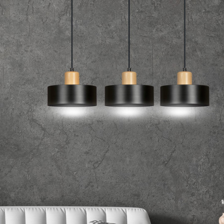 Lampa wisząca  TORIN 3 BLACK 1046/3 EMIBIG