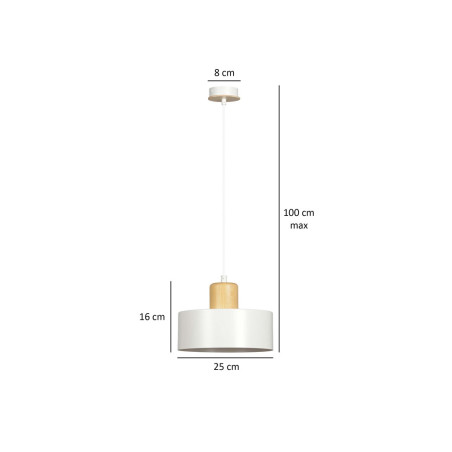 Lampa wisząca  TORIN 1 WHITE 1047/1 EMIBIG