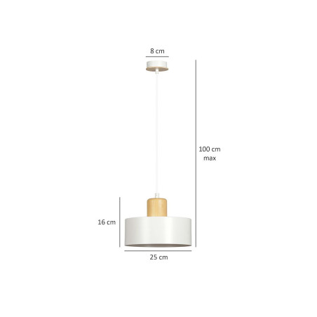 Lampa wisząca  TORIN 1 WHITE 1047/1 EMIBIG