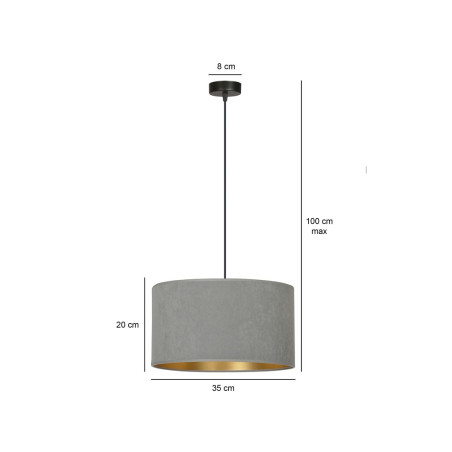 Lampa wisząca HILDE 1 BL GRAY 1050/1 EMIBIG
