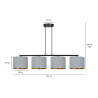 Lampa wisząca HILDE 4 BL GRAY 1050/4 EMIBIG