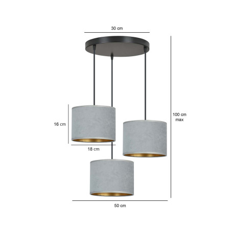 Lampa wisząca HILDE 3 BL PREMIUM GRAY 1050/3PREM EMIBIG