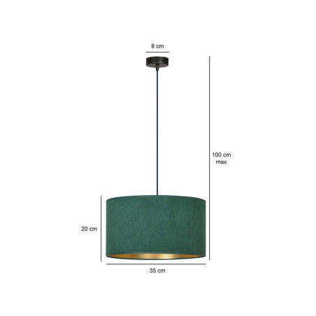 Lampa wisząca HILDE 1 BL GREEN 1051/1 EMIBIG