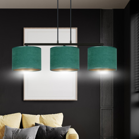 Lampa wisząca HILDE 3 BL GREEN 1051/3 EMIBIG