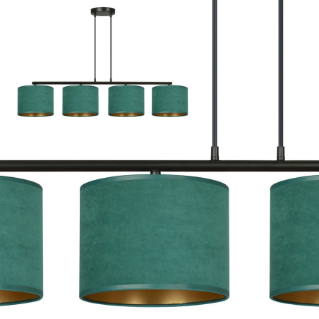 Lampa wisząca HILDE 4 BL GREEN 1051/4 EMIBIG