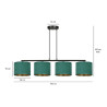 Lampa wisząca HILDE 4 BL GREEN 1051/4 EMIBIG