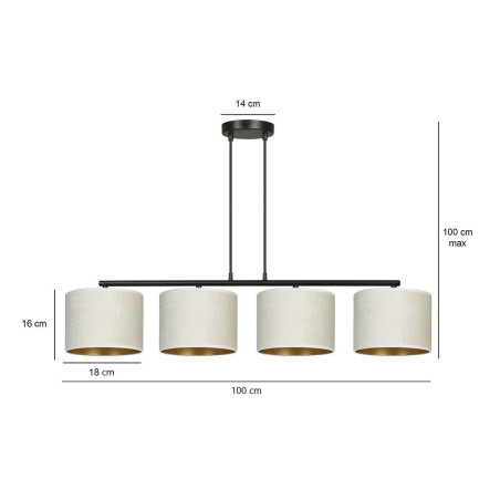 Lampa wisząca HILDE 4 BL WHITE 1052/4 EMIBIG