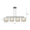 Lampa wisząca HILDE 4 BL WHITE 1052/4 EMIBIG
