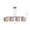 Lampa wisząca HILDE 4 BL ROSE 1053/4 EMIBIG