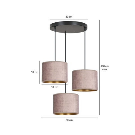 Lampa wisząca HILDE 3 BL PREMIUM ROSE 1053/3PREM EMIBIG