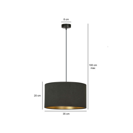 Lampa wisząca HILDE 1 BL BLACK 1054/1 EMIBIG