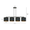 Lampa wisząca HILDE 4 BL BLACK 1054/4 EMIBIG