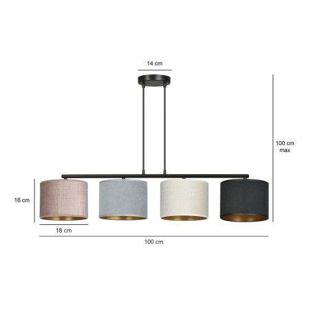 Lampa wisząca HILDE 4 BL MIX 1055/4 EMIBIG