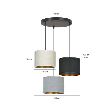 Lampa wisząca HILDE 3 BL PREMIUM MIX 1055/3PREM EMIBIG