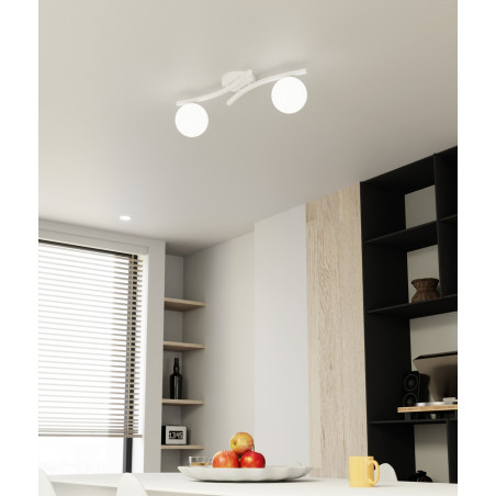Lampa sufitowa OPUS 2 WH OPAL 1392/2 EMIBIG