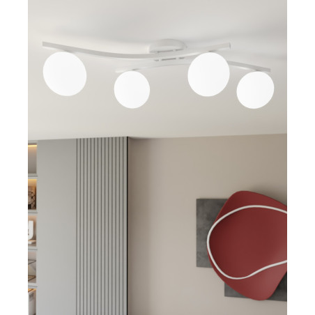 Lampa sufitowa OPUS 4 WH OPAL 1392/4 EMIBIG