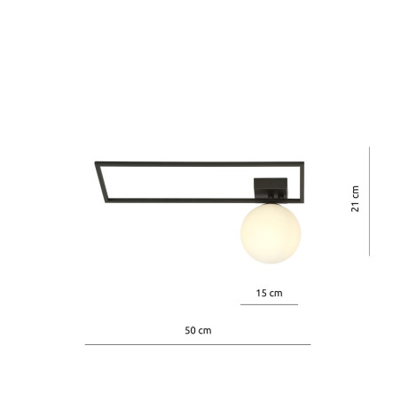 Lampa sufitowa  IMAGO 1A BLACK/OPAL 1130/1A EMIBIG