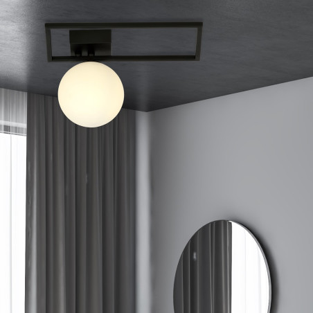 Lampa sufitowa  IMAGO 1D BLACK/OPAL 1130/1D EMIBIG