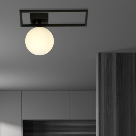 Lampa sufitowa  IMAGO 1D BLACK/OPAL 1130/1D EMIBIG