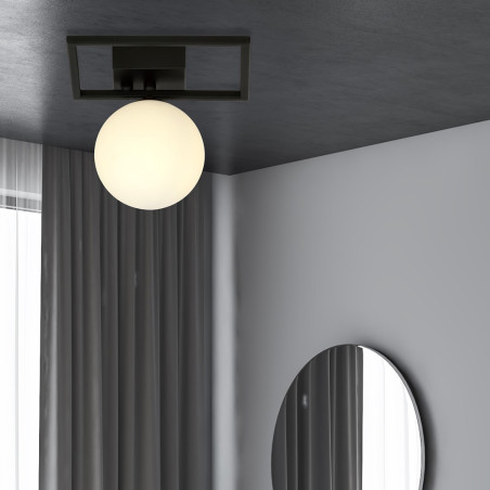 Lampa sufitowa  IMAGO 1E BLACK/OPAL 1130/1E EMIBIG