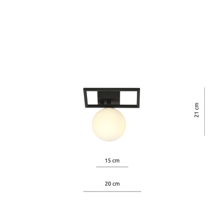 Lampa sufitowa  IMAGO 1E BLACK/OPAL 1130/1E EMIBIG