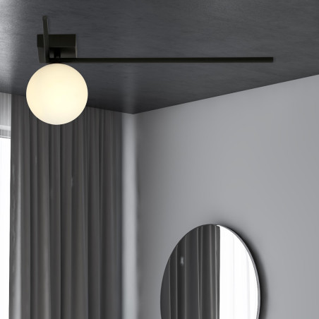 Lampa sufitowa  IMAGO 1F BLACK/OPAL 1130/1F EMIBIG