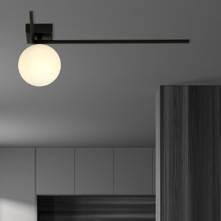 Lampa sufitowa  IMAGO 1F BLACK/OPAL 1130/1F EMIBIG