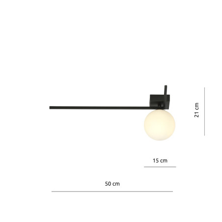 Lampa sufitowa  IMAGO 1F BLACK/OPAL 1130/1F EMIBIG