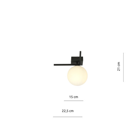 Lampa sufitowa  IMAGO 1G BLACK/OPAL 1130/1G EMIBIG