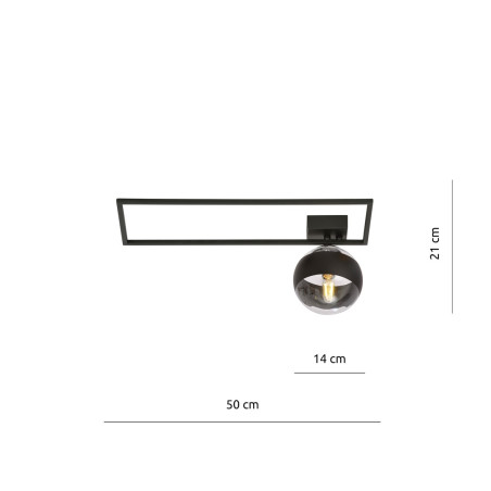 Lampa sufitowa  IMAGO 1A BLACK/STRIPE 1132/1A EMIBIG