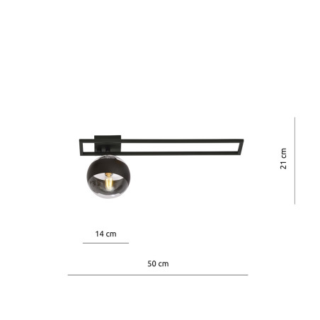Lampa sufitowa  IMAGO 1C BLACK/STRIPE 1132/1C EMIBIG