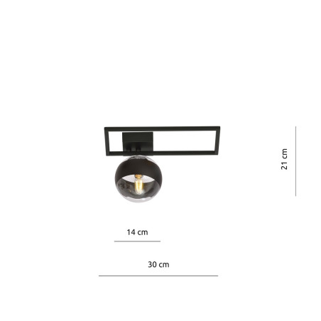 Lampa sufitowa  IMAGO 1D BLACK/STRIPE 1132/1D EMIBIG